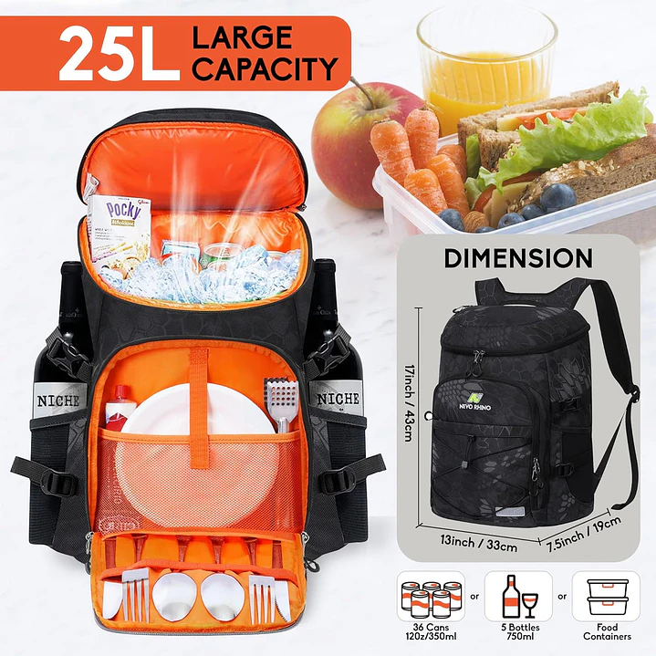 NNEVO RHINO - Mochila Térmica pode armazenar até 36 latas (330 ml) 3