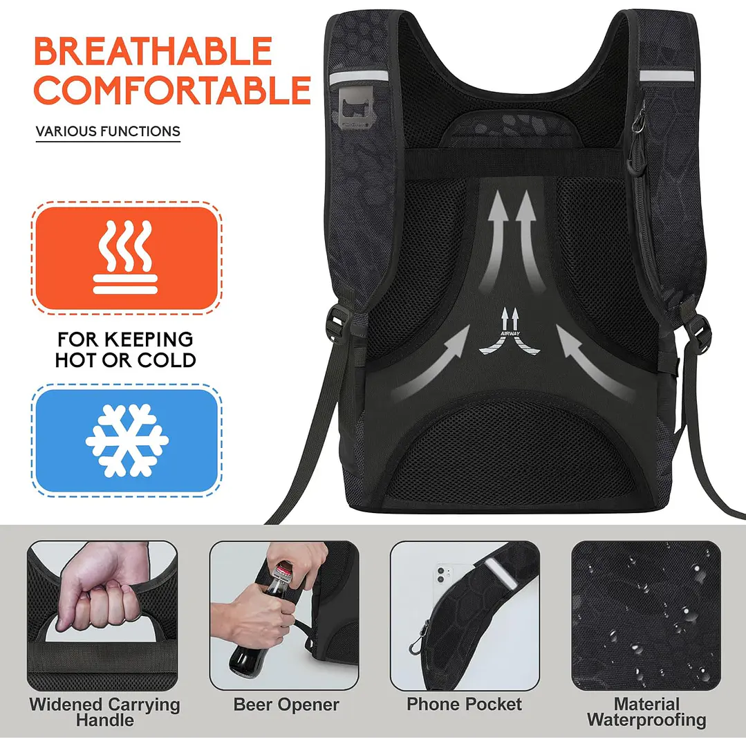 NNEVO RHINO - Mochila Térmica pode armazenar até 36 latas (330 ml) 4