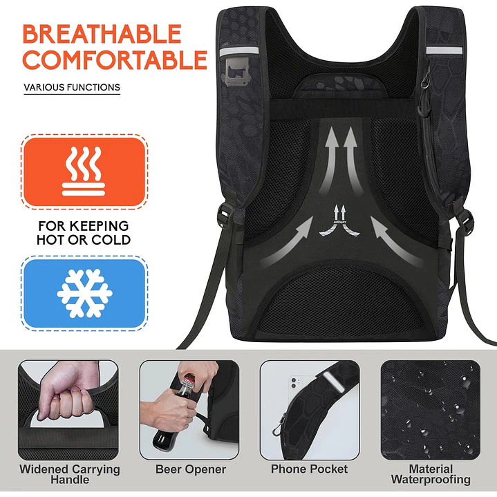 NNEVO RHINO - Mochila Térmica pode armazenar até 36 latas (330 ml) 4