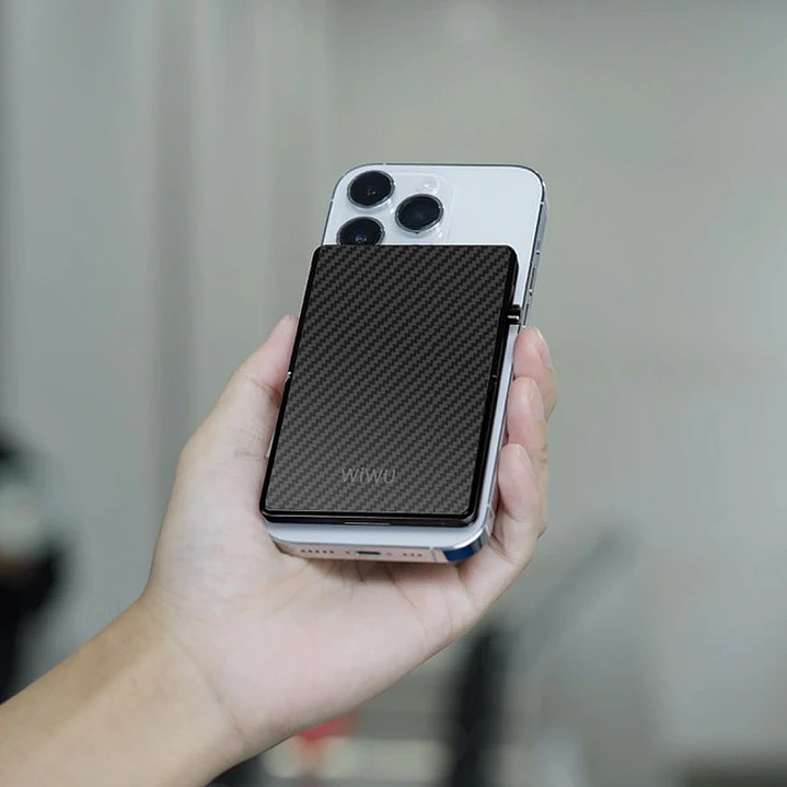 WiWU Warriors Carbon Magsafe Metal Stand Card Holder MW-007 3