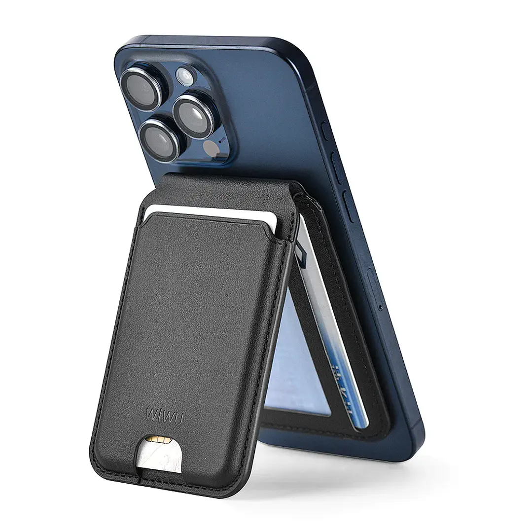 WiWU 2-in-1 Mag wallet with Strong Magnetic Adsorption Phone Stand and Card Wallet MW-003  1