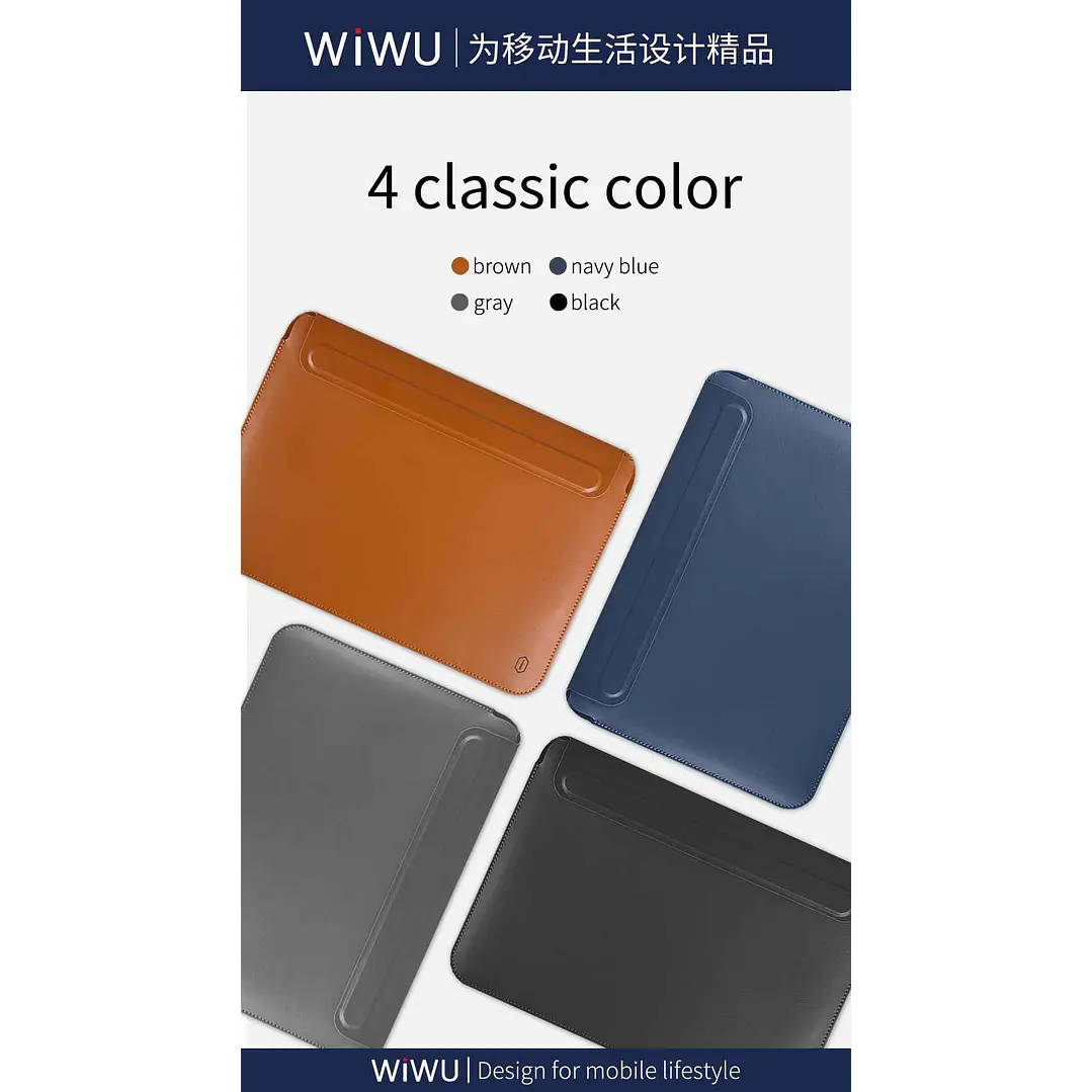WIWU Skinpro Portable Stand Sleeve (12″,13.3″,14″,15.4″,16″) 2