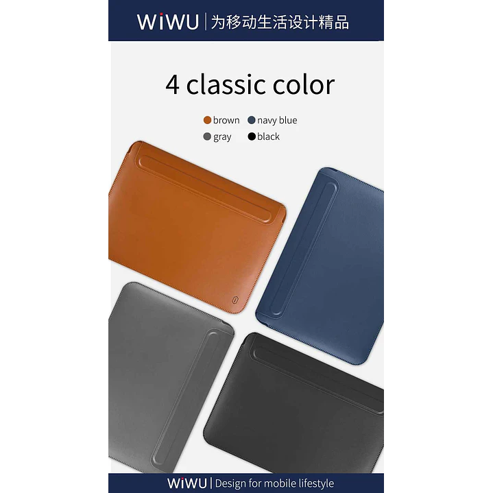WIWU Skinpro Portable Stand Sleeve (12″,13.3″,14″,15.4″,16″) 2