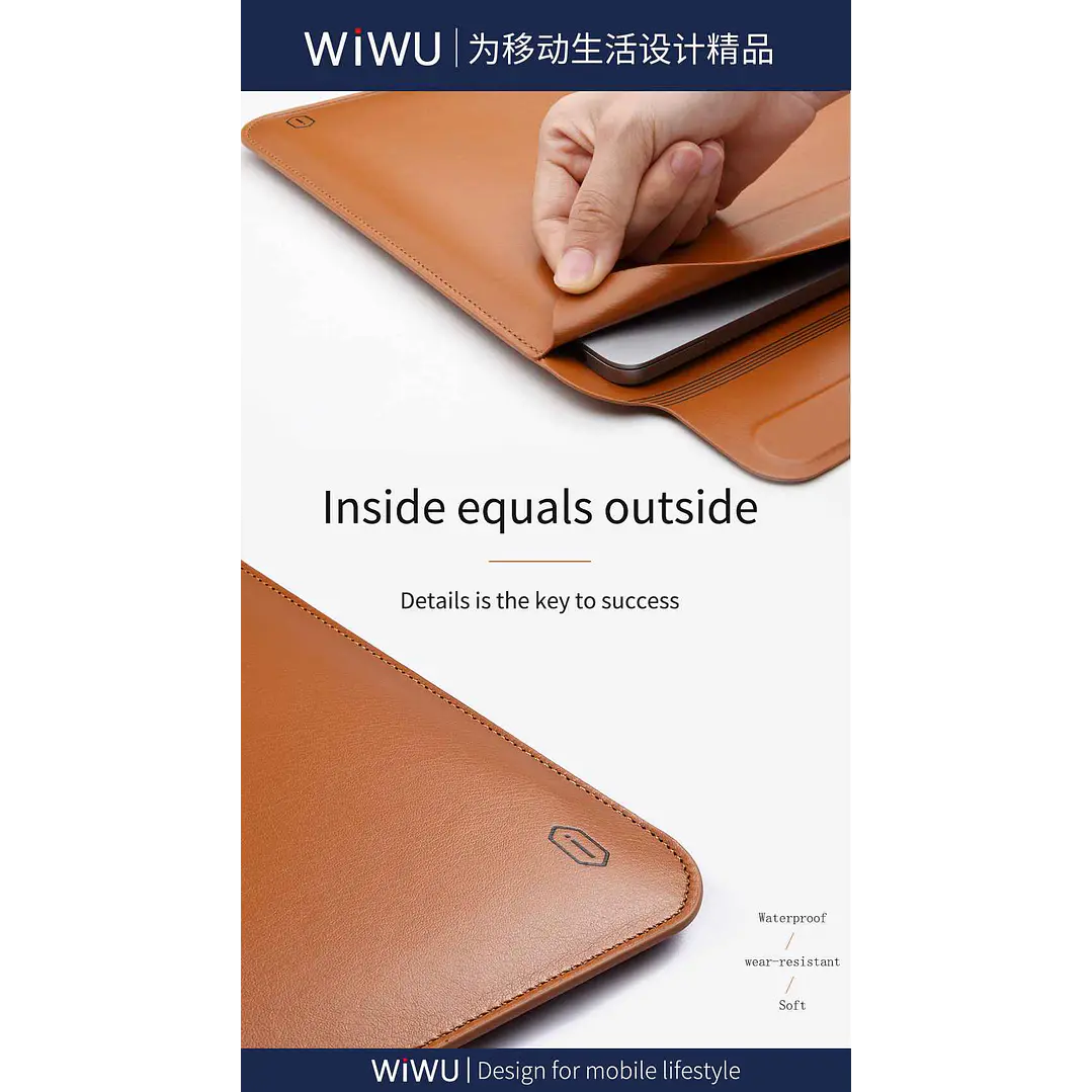 WIWU Skinpro Portable Stand Sleeve (12″,13.3″,14″,15.4″,16″) 4