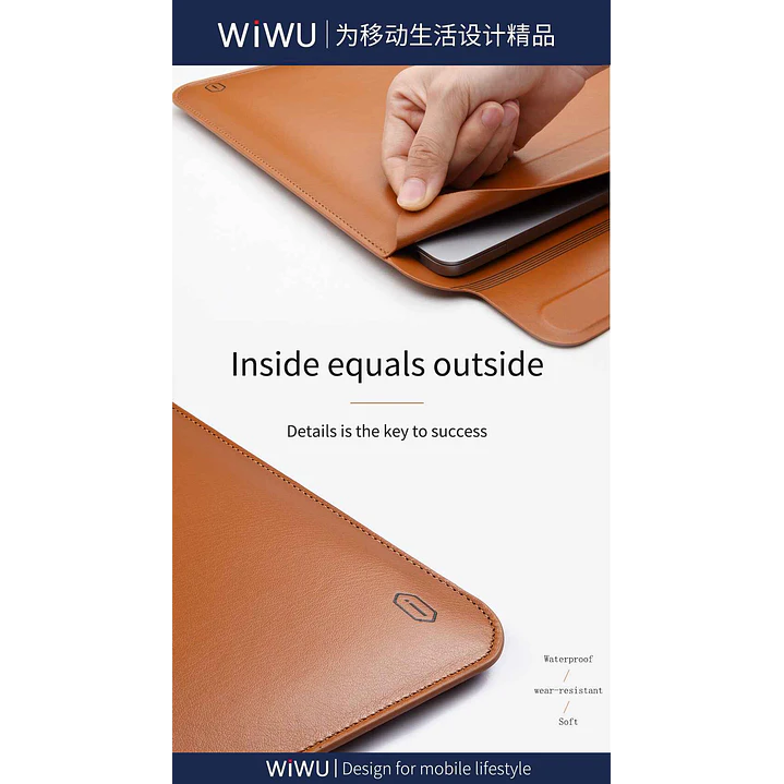 WIWU Skinpro Portable Stand Sleeve (12″,13.3″,14″,15.4″,16″) 4