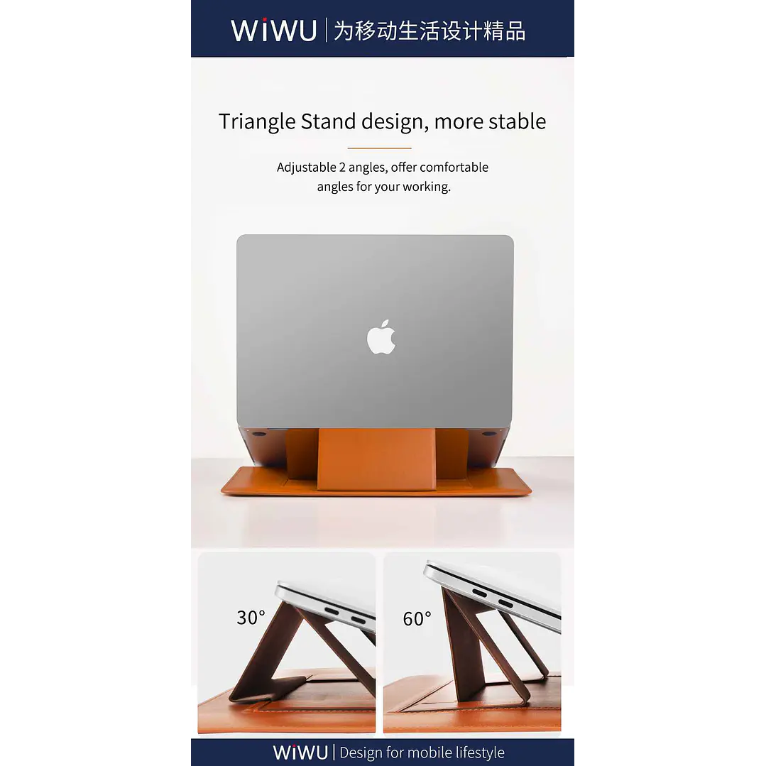 WIWU Skinpro Portable Stand Sleeve (12″,13.3″,14″,15.4″,16″) 6