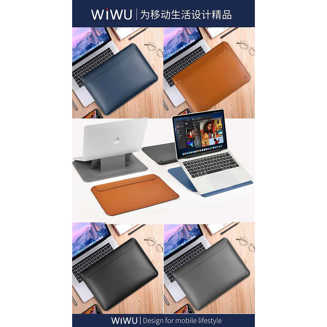 WIWU Skinpro Portable Stand Sleeve (12″,13.3″,14″,15.4″,16″) 7
