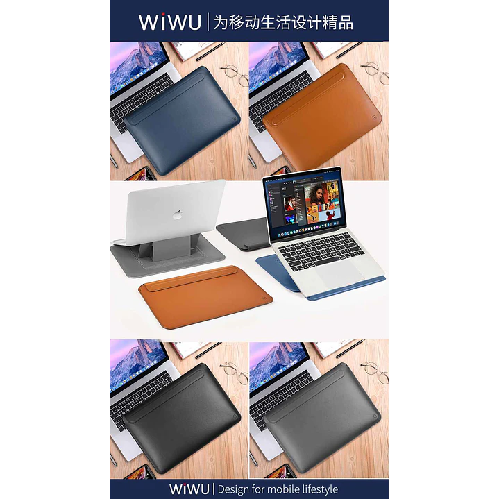 WIWU Skinpro Portable Stand Sleeve (12″,13.3″,14″,15.4″,16″) 7
