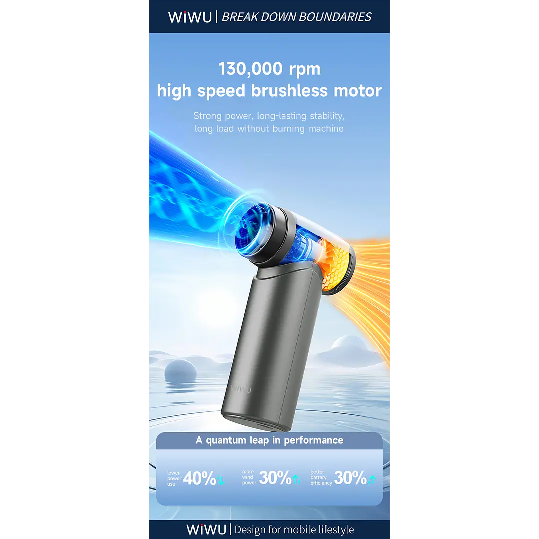 WIWU Hurricane Ultra High Speed Fan Wi-FS015 Powerful 4000mAh Metallic 12