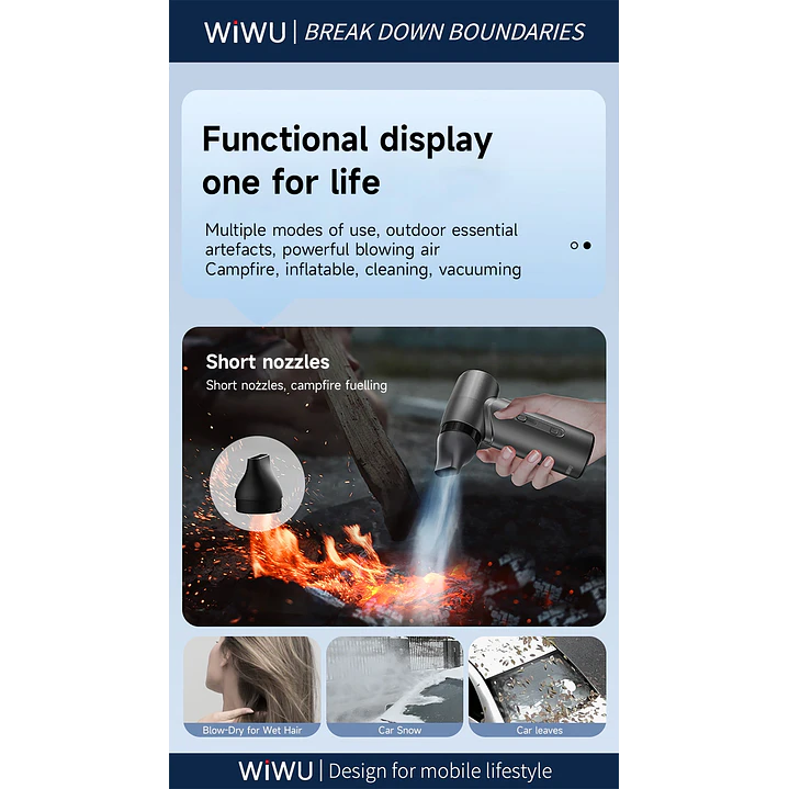 WIWU Hurricane Ultra High Speed Fan Wi-FS015 Powerful 4000mAh Metallic 14