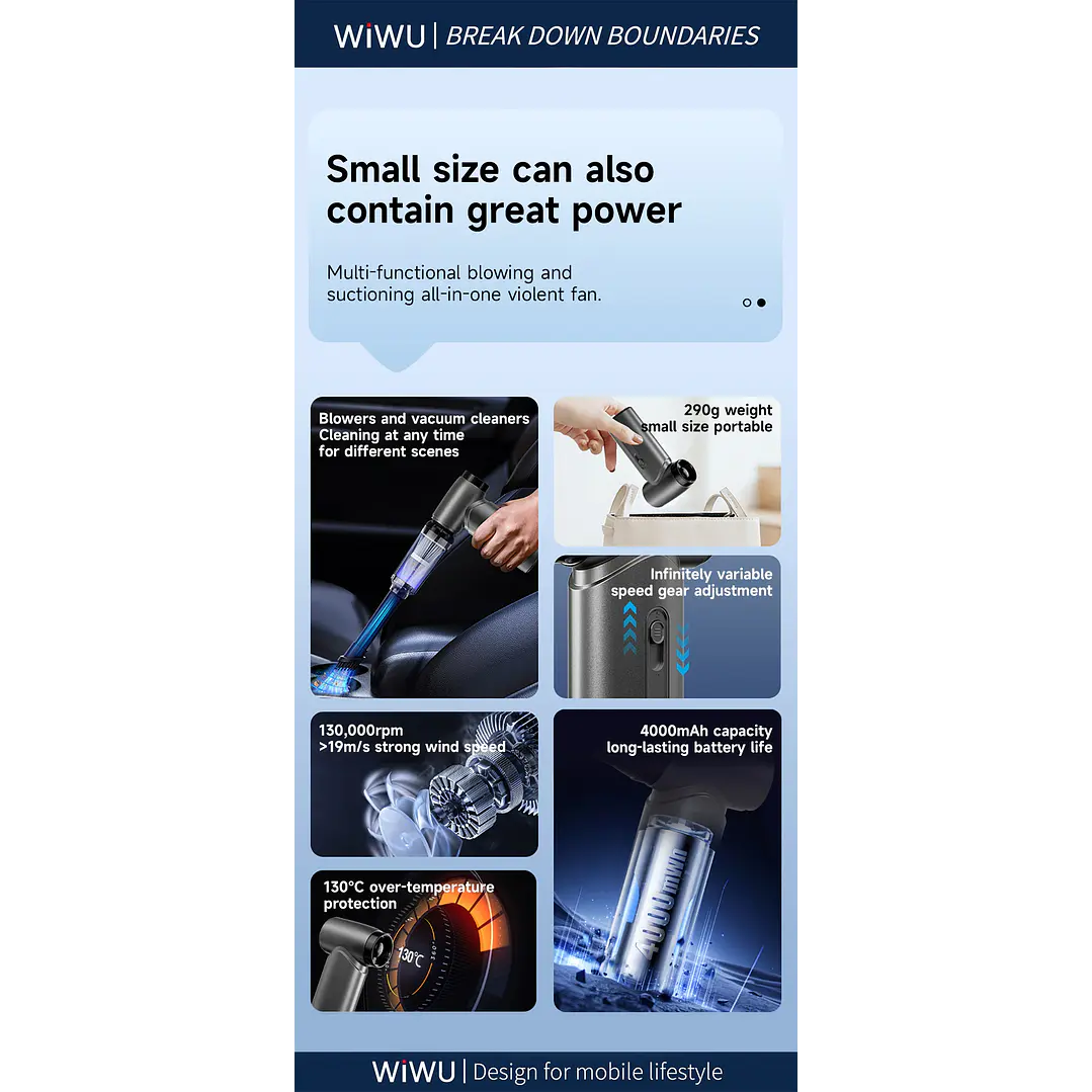 WIWU Hurricane Ultra High Speed Fan Wi-FS015 Powerful 4000mAh Metallic 8