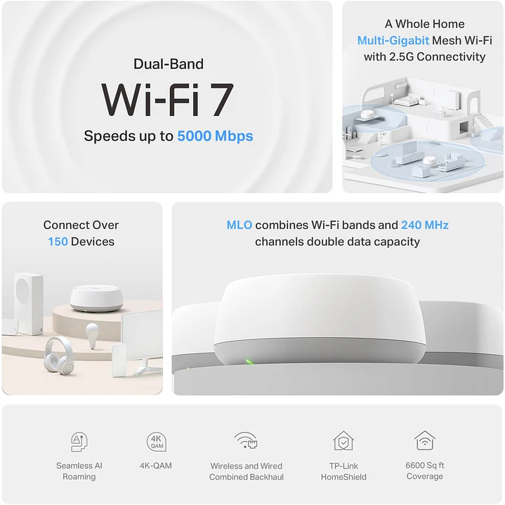 TP-Link Sistema Mesh Deco 7 BE25 Dual-Band BE5000 Wi-Fi 7 (3 Unidades) 2