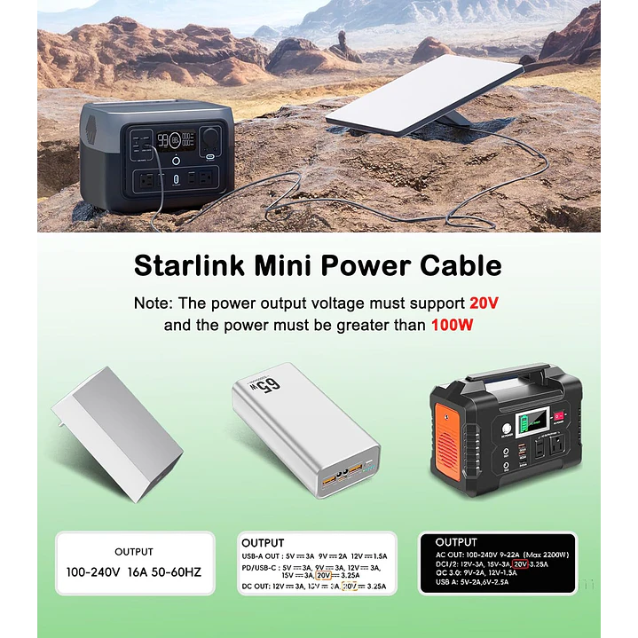 Cabo Starlink Mini de 3 metros DC Power Cable 5