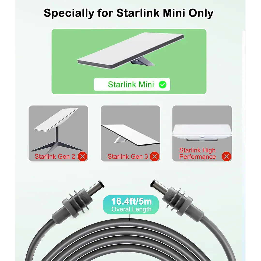 Cabo Starlink Mini de 5 metros DC 2