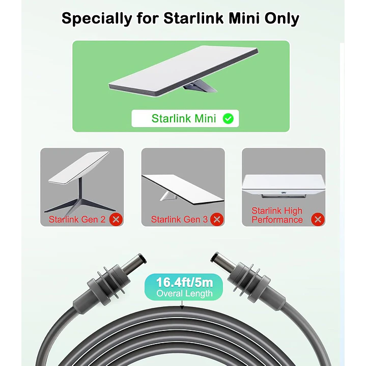 Cabo Starlink Mini de 5 metros DC 2