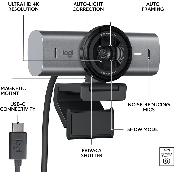 Logitech Webcam MX Brio Ultra HD 4K 10