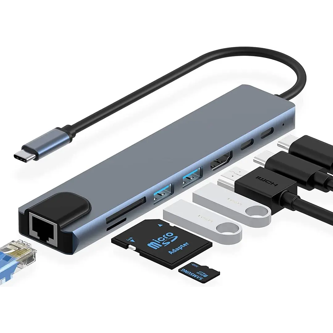 USB-C to HDTV 8 in 1 Hub 1