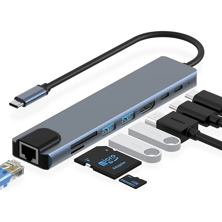USB-C to HDTV 8 in 1 Hub 1