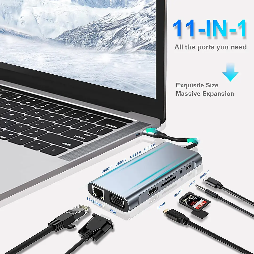 TYPE-C to HDTV 11 in 1 Hub 2