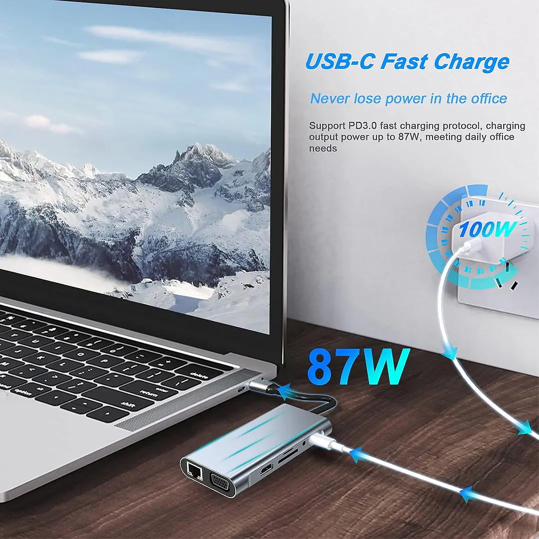 TYPE-C to HDTV 11 in 1 Hub 4