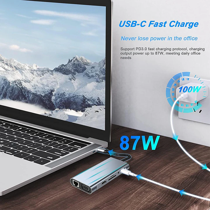TYPE-C to HDTV 11 in 1 Hub 4