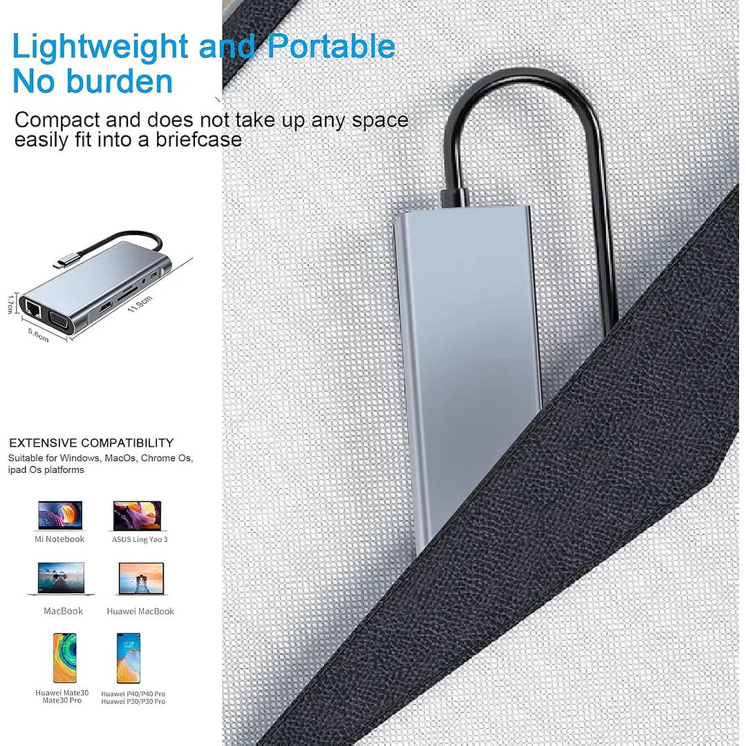 TYPE-C to HDTV 11 in 1 Hub 8