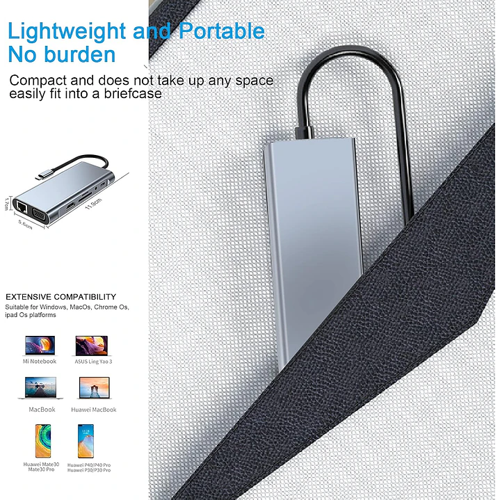 TYPE-C to HDTV 11 in 1 Hub 8