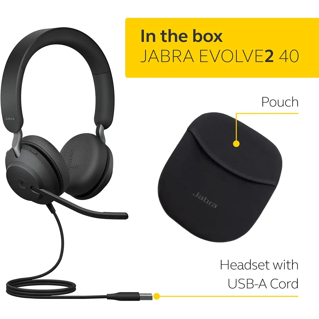 Jabra Evolve2 40 SE Wired USB-A Headset  6