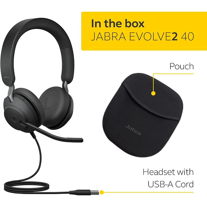 Jabra Evolve2 40 SE Wired USB-A Headset  6