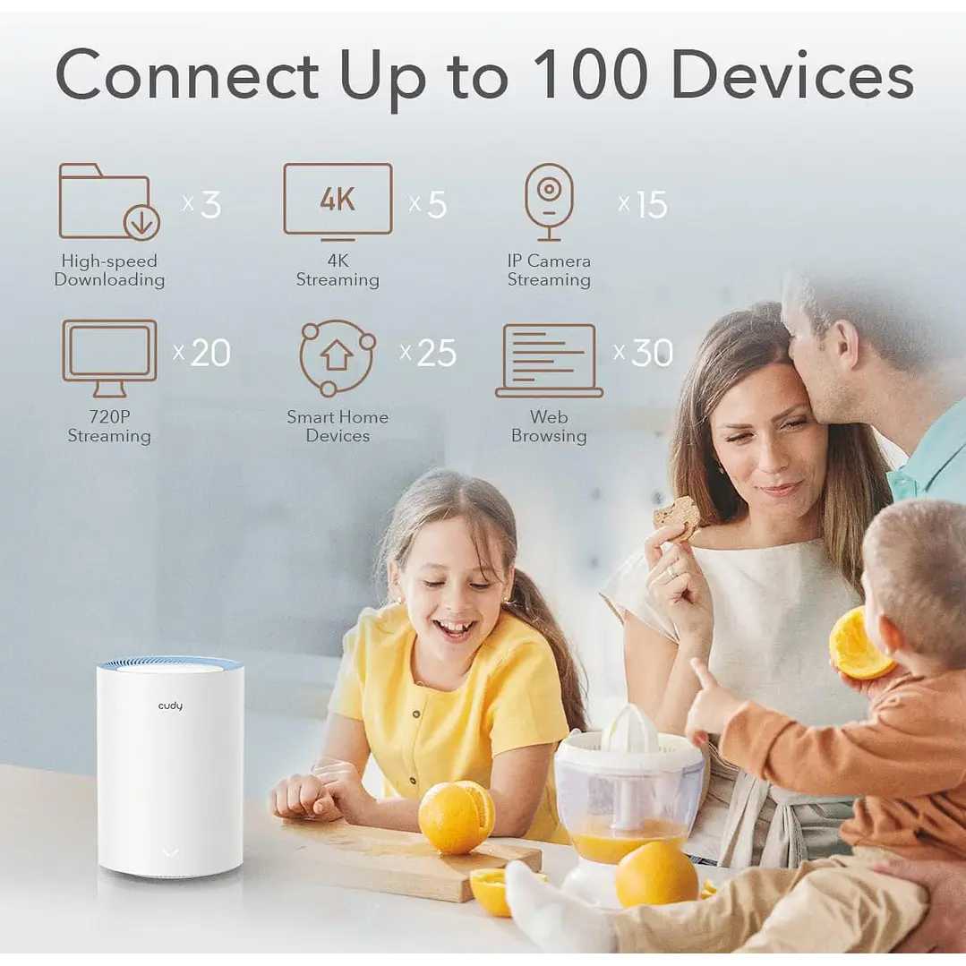 Cudy M1200(1-pack) AC1200 Dual-Band Whole Home Mesh Wi-Fi 5 System 3