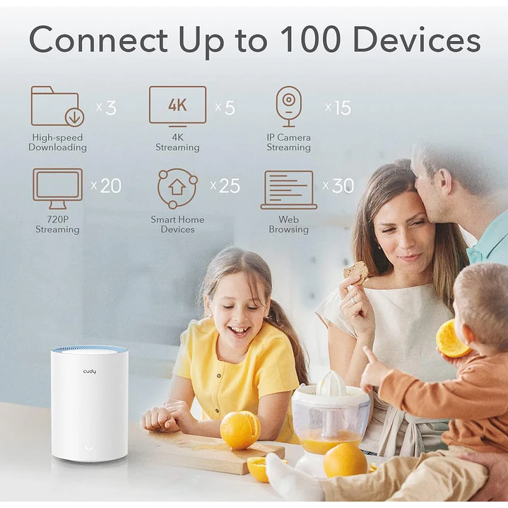 Cudy M1200(1-pack) AC1200 Dual-Band Whole Home Mesh Wi-Fi 5 System 3