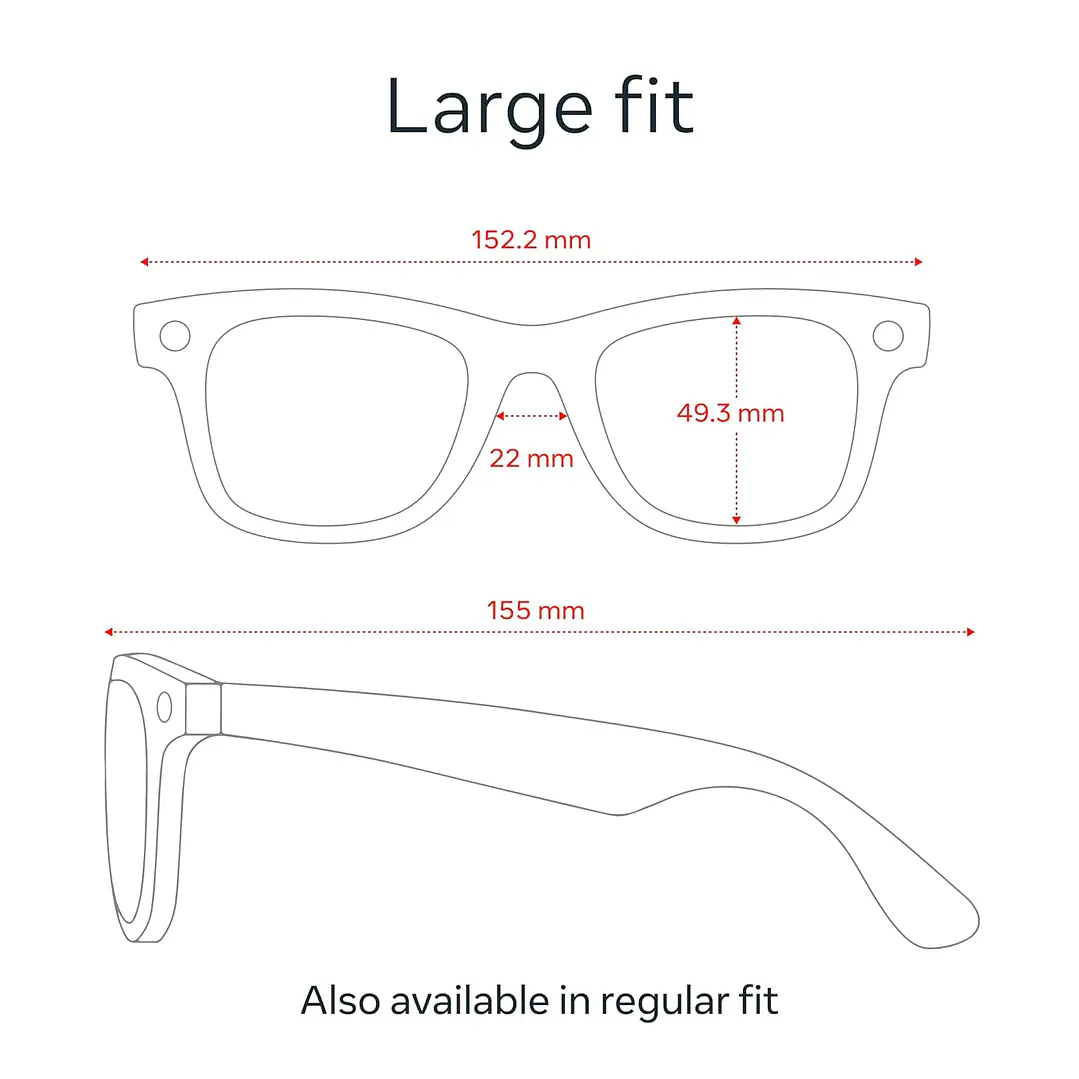Oculos Ray-Ban Meta Wayfarer Gen 1 Shiny Black Clear S53 8