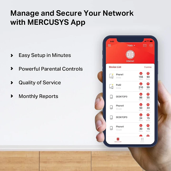 Mercusys Halo H50G(3-pack) AC1900 Whole Home Mesh Wi-Fi System 6