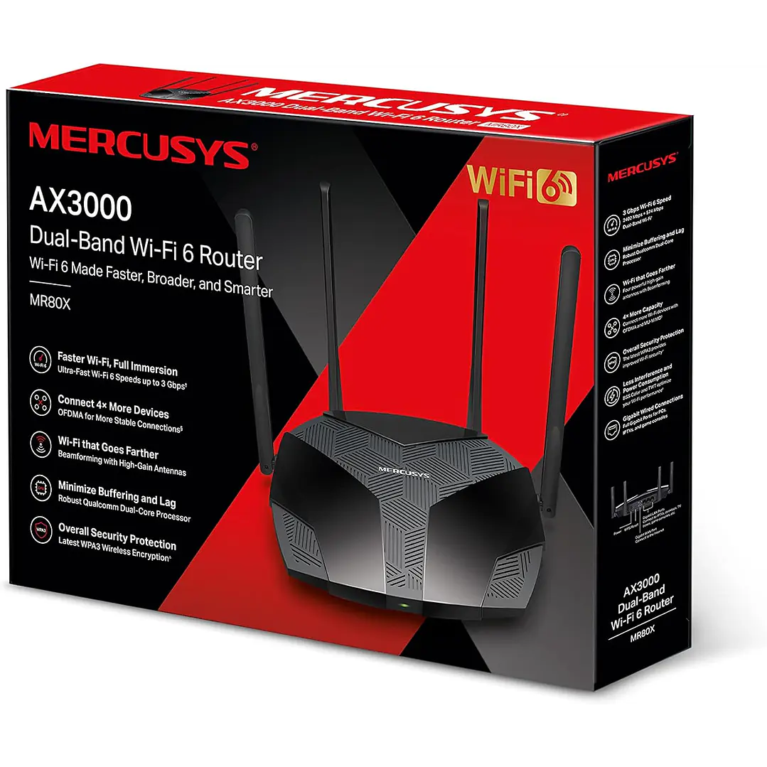 Mercusys MR80X AX3000 Dual-Band Wi-Fi 6 Router 8