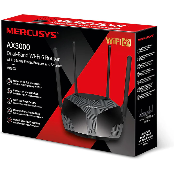 Mercusys MR80X AX3000 Dual-Band Wi-Fi 6 Router 8