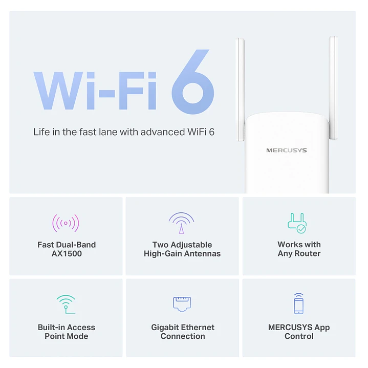 Mercusys ME60X AX1500 Wi-Fi 6 Range Extender 3