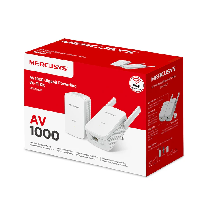 Mercusys MP510 KIT AV1000 Gigabit Powerline Wi-Fi Kit 9