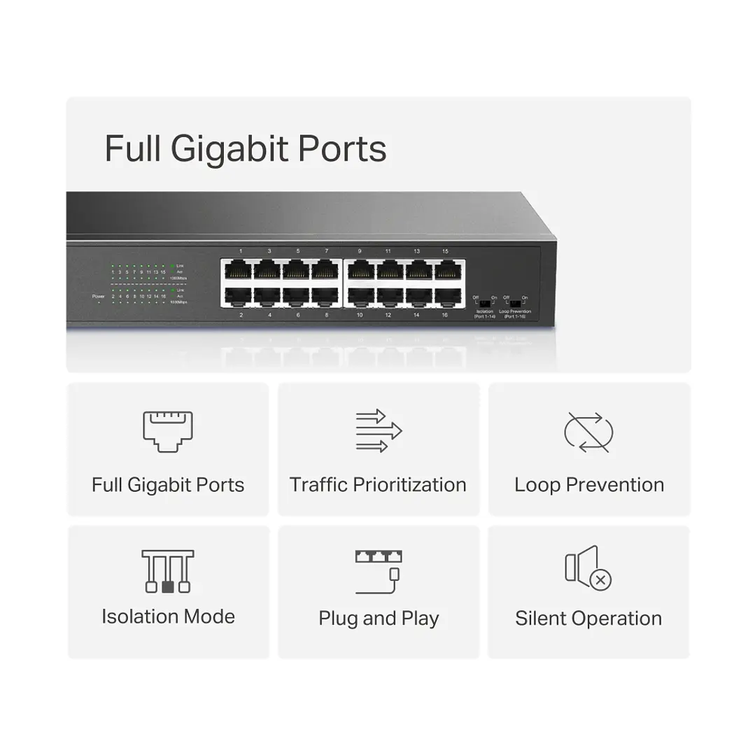 Mercusys MS116GS 16-Port Gigabit Desktop/Rackmount Switch 4