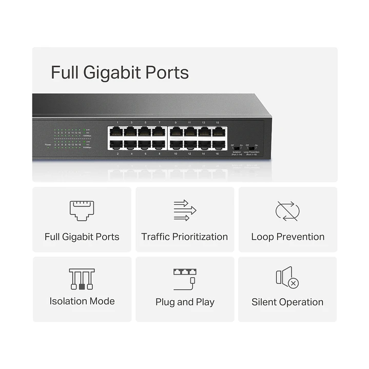 Mercusys MS116GS 16-Port Gigabit Desktop/Rackmount Switch 4