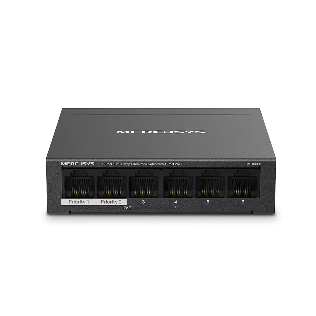 Mercusys MS106LP 6-Port 10/100Mbps Desktop Switch with 4-Port PoE 1