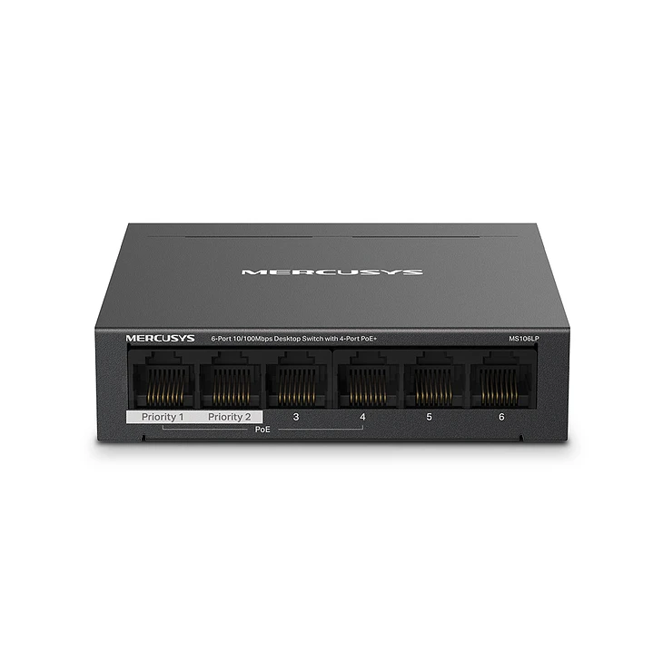 Mercusys MS106LP 6-Port 10/100Mbps Desktop Switch with 4-Port PoE 1