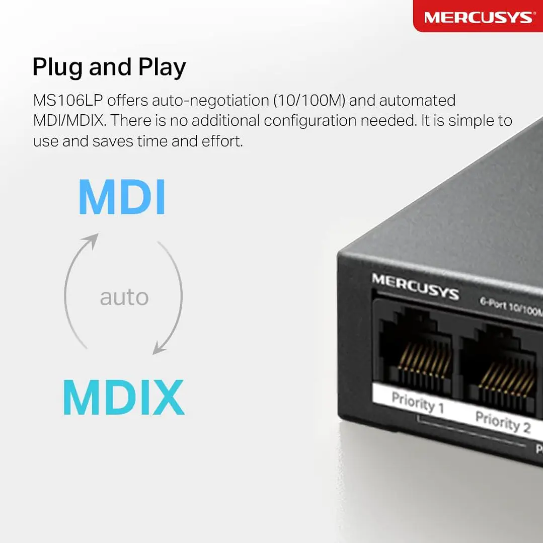 Mercusys MS106LP 6-Port 10/100Mbps Desktop Switch with 4-Port PoE 9