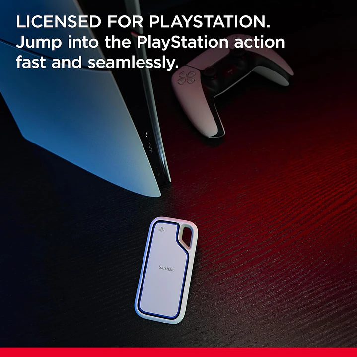 SANDISK 1TB Extreme Portable SSD, Officially Licensed for PlayStation 5 Console and PC - up to 1000MB/s, USB-C, USB 3.2 Gen 2 4