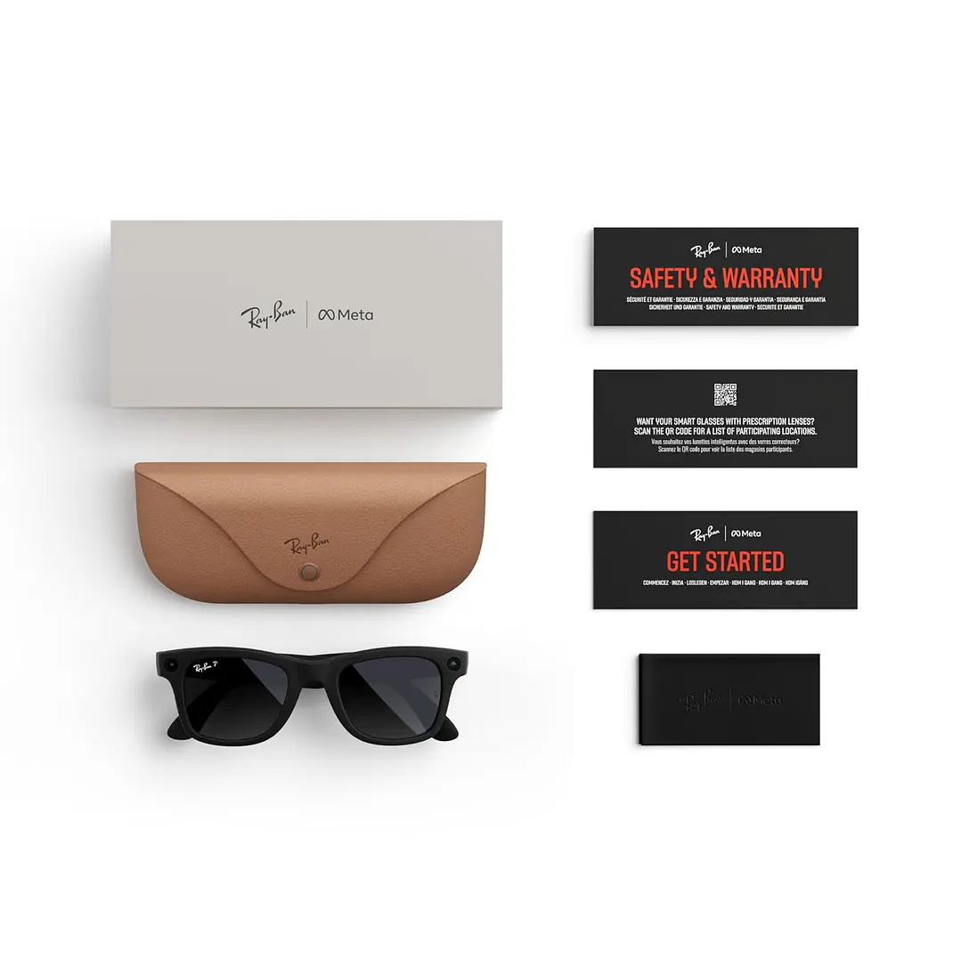 Óculos Ray-Ban Meta Wayfarer Gen 1 – Matte Black, Graphite Polar Gradient, S50 7