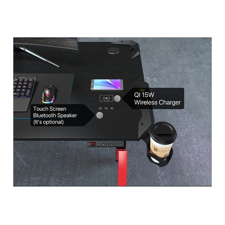 Secretária Gamer Elétrica de Altura Ajustável RGB GT-022 2