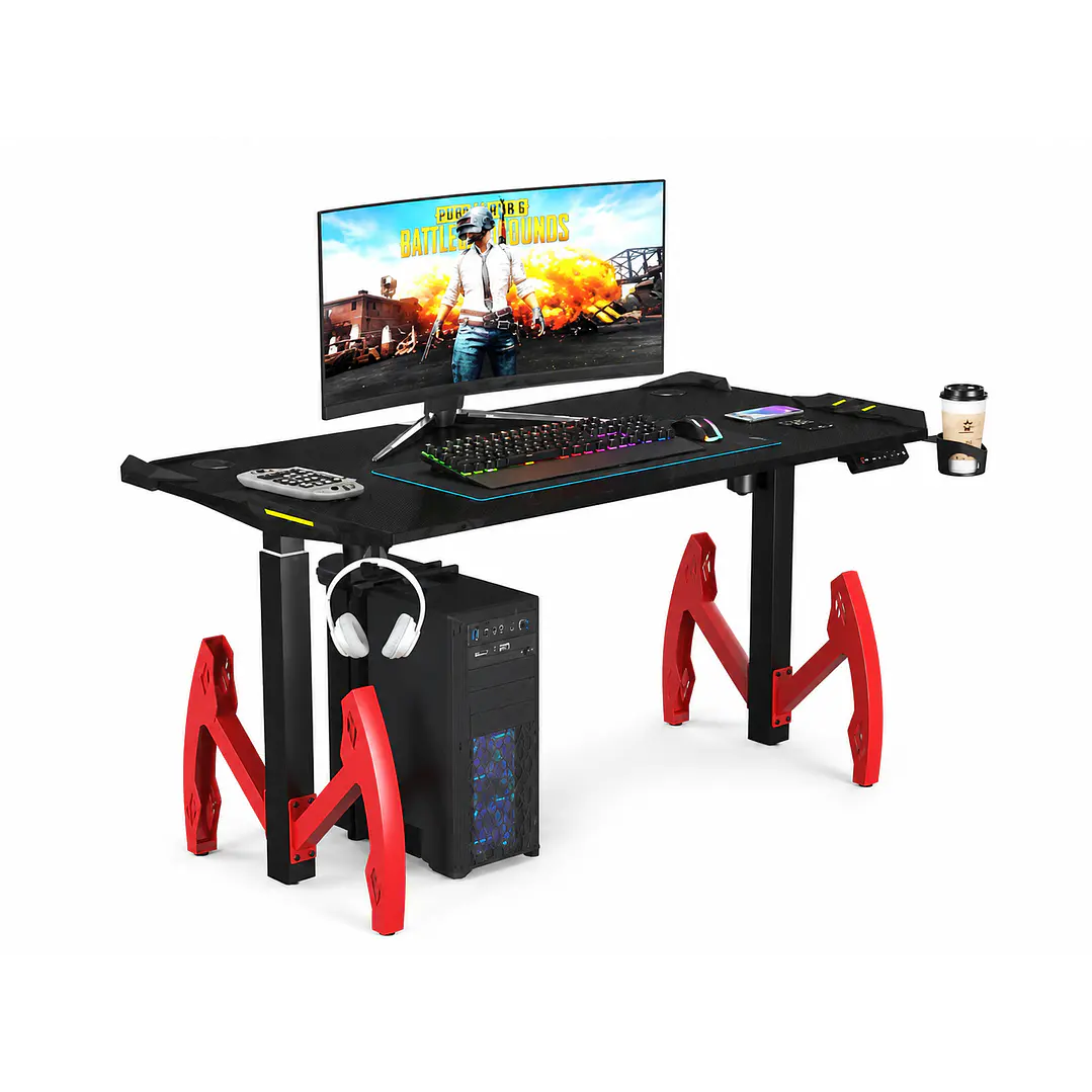 Secretária Gamer Elétrica de Altura Ajustável RGB GT-022 1