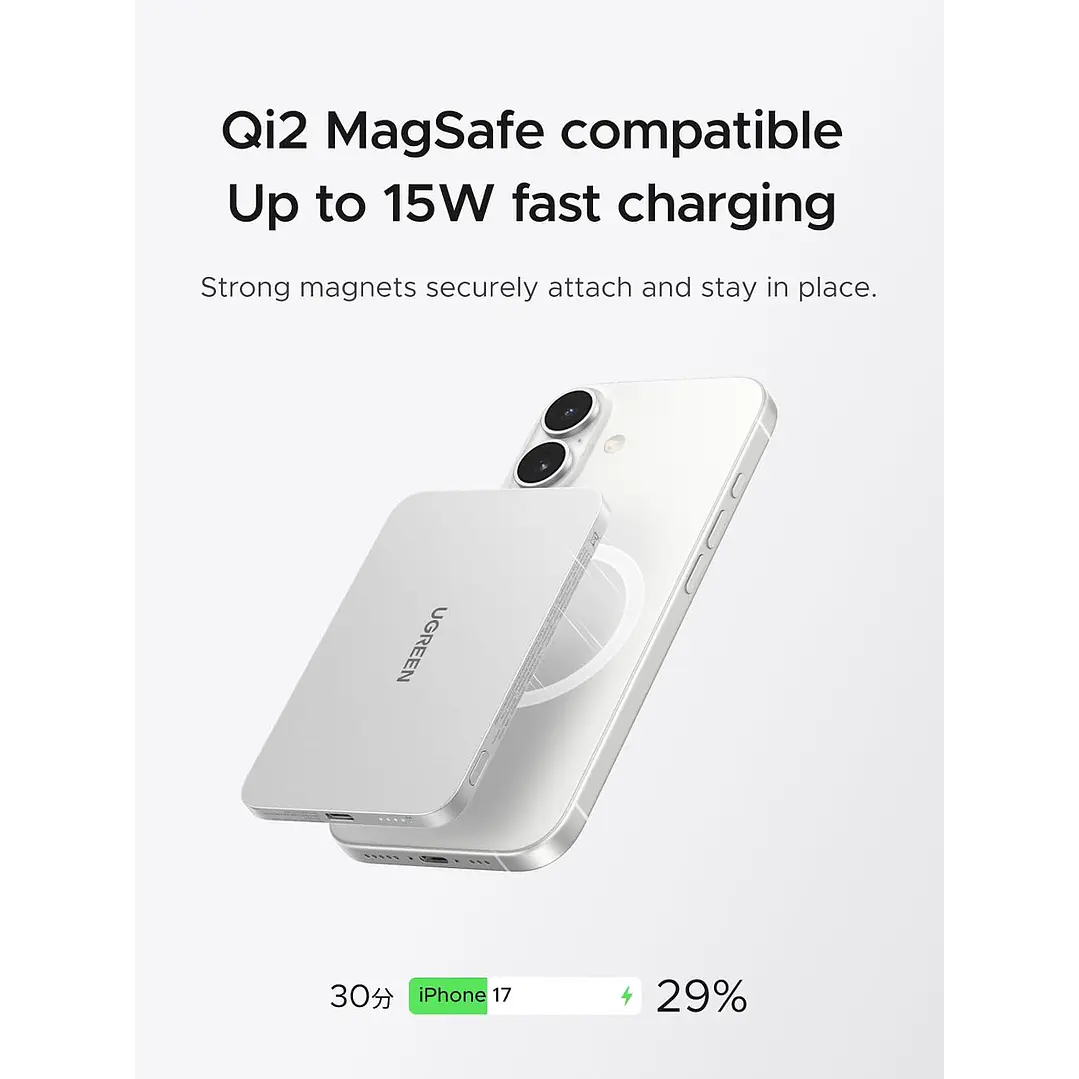 Power Bank UGREEN Magflow Air 5000mAh Qi2 15W 2