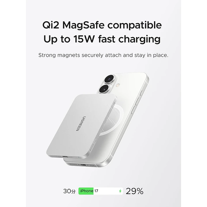 Power Bank UGREEN Magflow Air 5000mAh Qi2 15W 2
