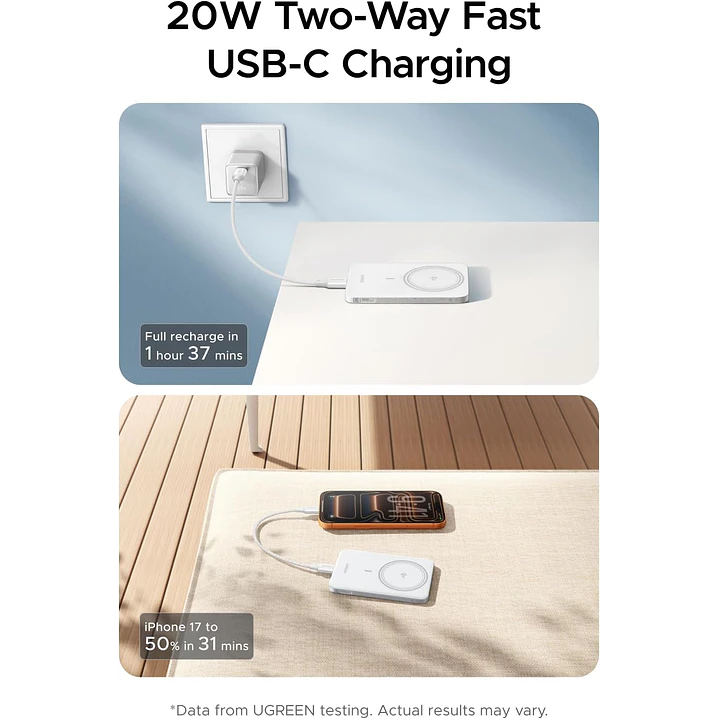 Power Bank UGREEN Magflow Air 5000mAh Qi2 15W 5