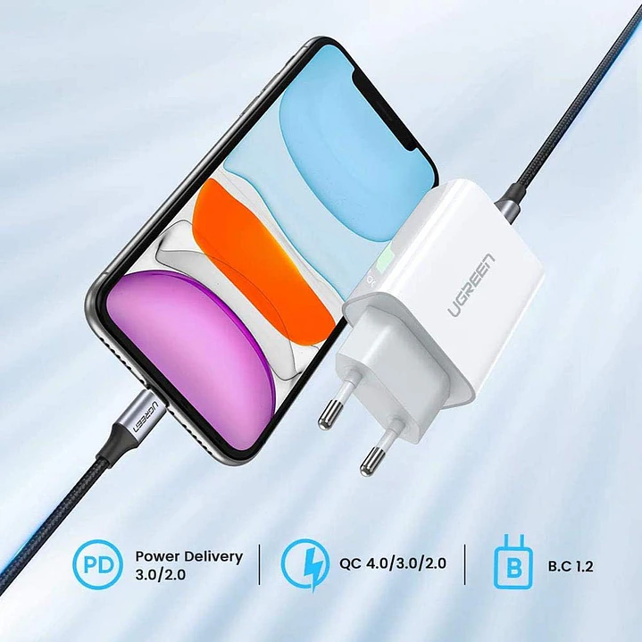 Adaptador de Energia de Carregamento Rápido UGREEN com PD 20W  3